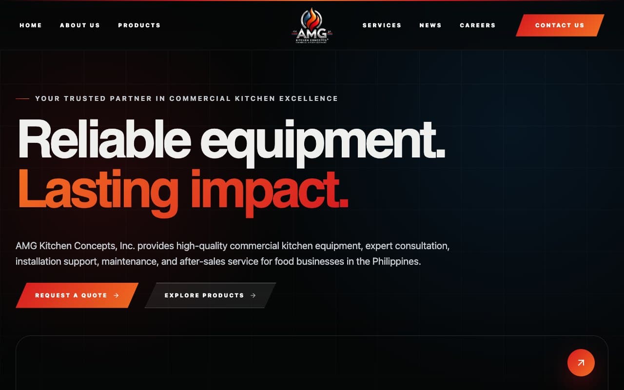 AMG Kitchen Concepts website homepage