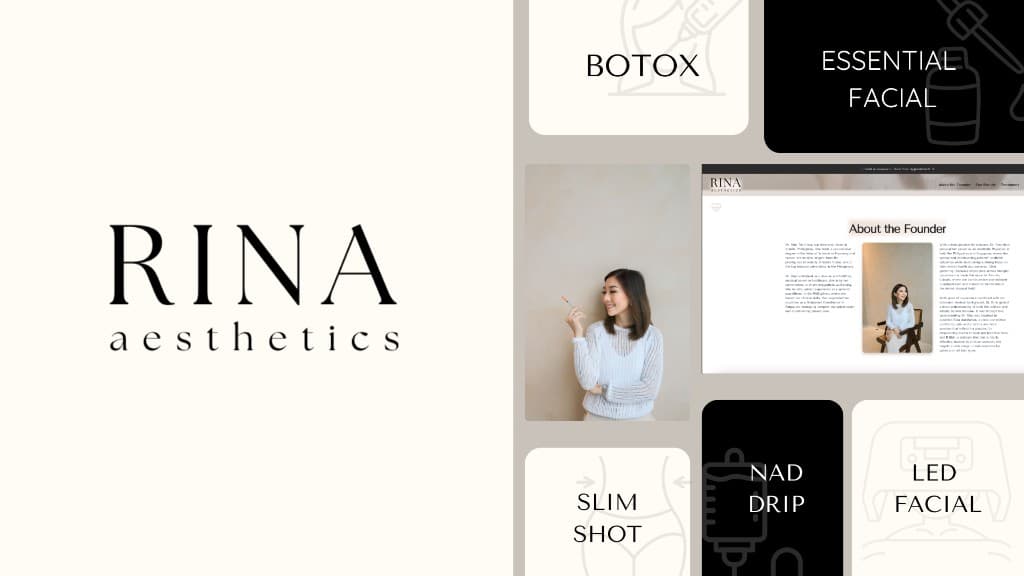 Rina Aesthetics clinic website homepage